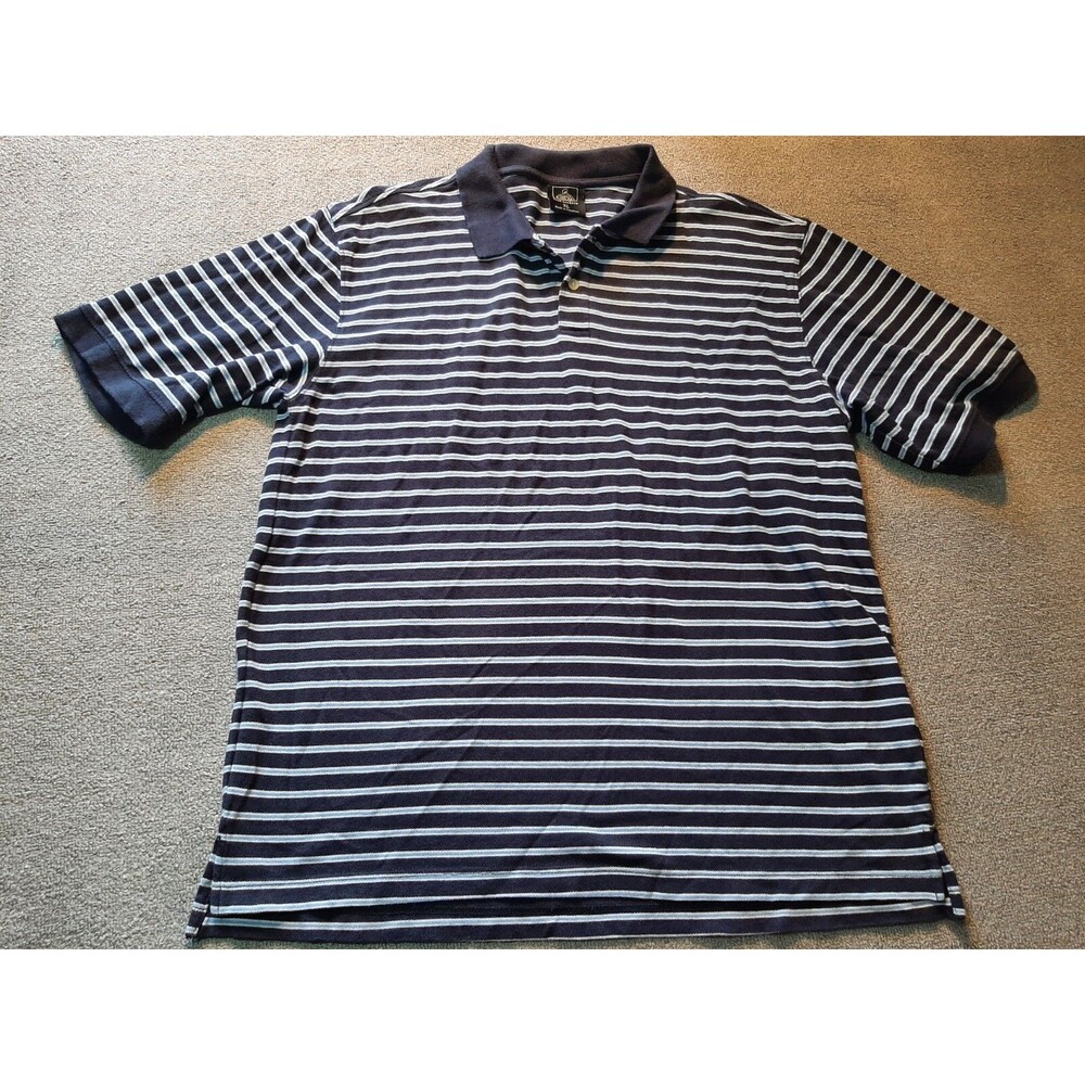 Official Foot Locker Employee Work Uniform Shirt Men's XL Blue Striped Short Slv
